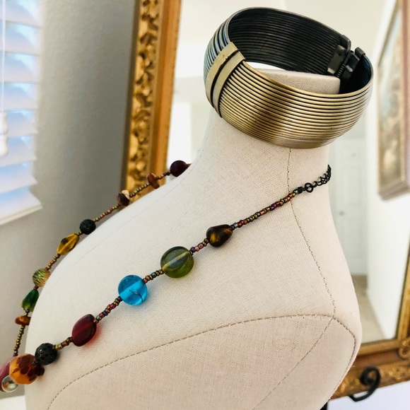 Vintage Modernist Bracelet & Glass Necklace - Picture 7 of 15